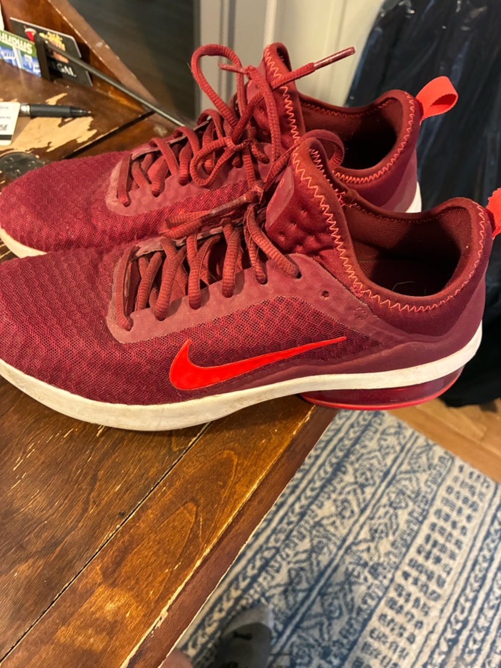 Nike Men's Maroon and Red Athletic Sneakers
